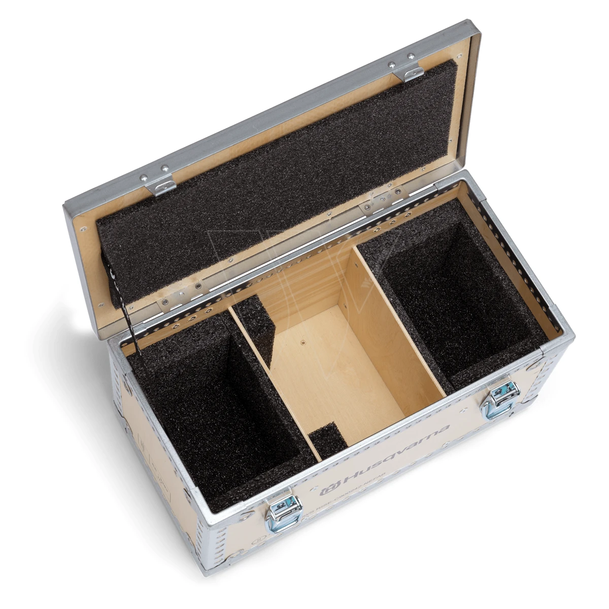 Husqvarna Opbergbox Hout 2x Accu & Lader 2 Husqvarna Opbergbox Hout 2x Accu & Lader - Afbeelding 2