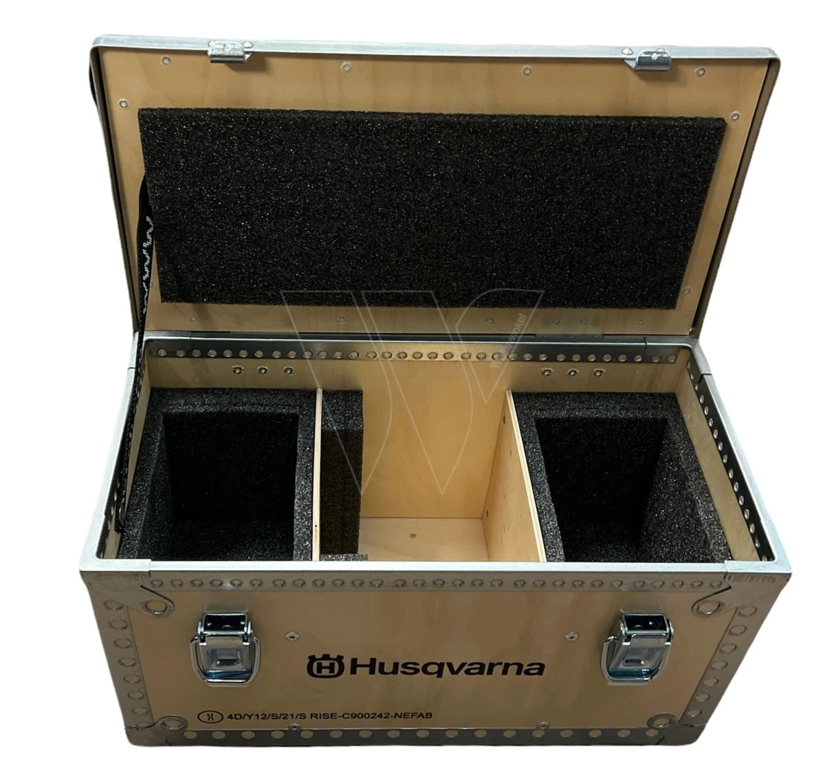 Husqvarna Opbergbox Hout 2x Accu & Lader 3 Husqvarna Opbergbox Hout 2x Accu & Lader - Afbeelding 3